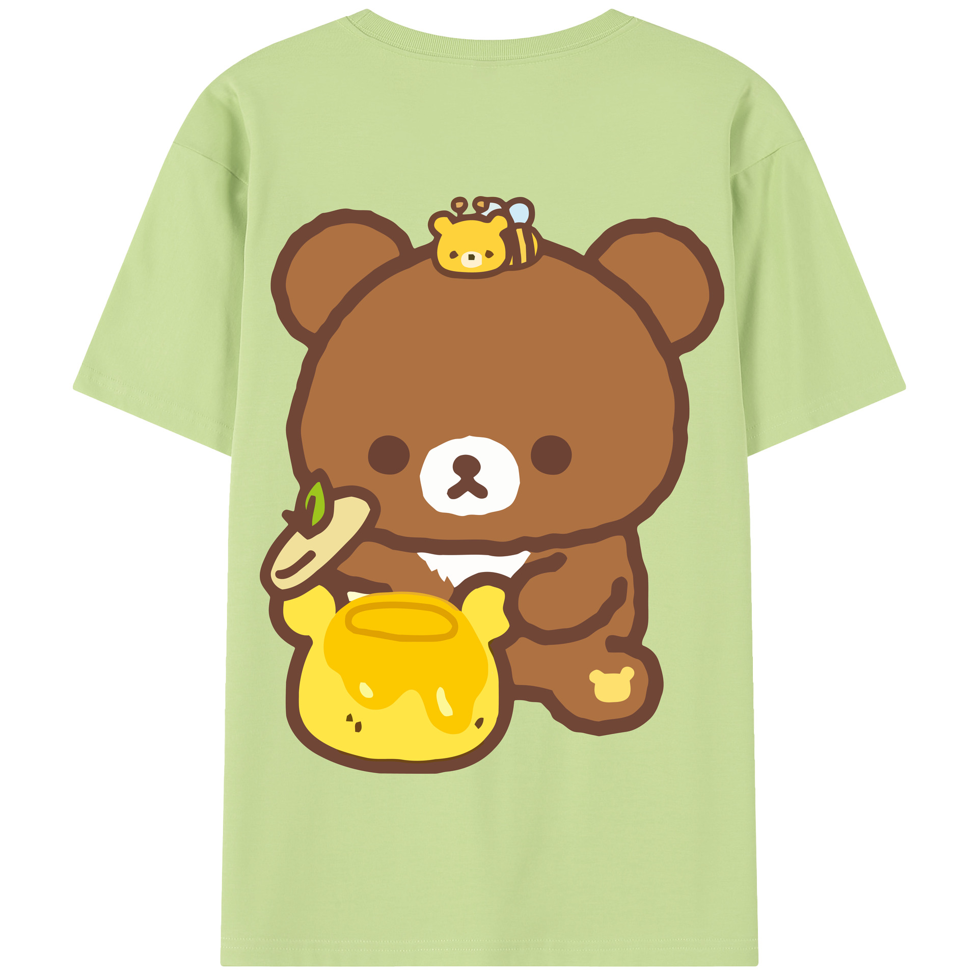 （画像用） リラックマ リラックマ キイロイトリ Rilakkuma Korilakkuma Kiiroitori 綿100％半袖Tシャツ（背面プリント）